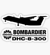Bombardier DHC-8-300 (Q300) Silhouette (Black) Sticker