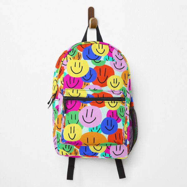 Item preview, Preppy Smiley Faces Rainbow Pastel Colors Wallpaper Aesthetic designed and sold by chloescalli17.