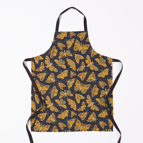Item preview, Yellow & Navy Blue Moths designed and sold by somecallmebeth.