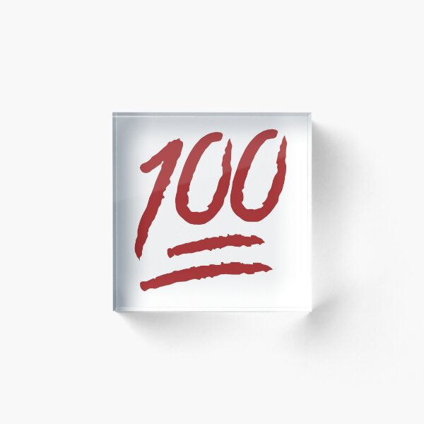 Perfect score 100 emoji very high resolution Acrylic Block