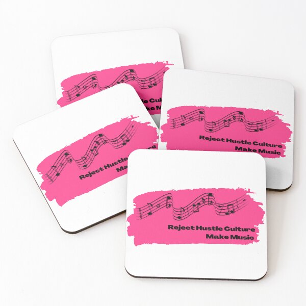 Item preview, Reject Hustle Culture - Make Music (Hot Pink) designed and sold by T-WoodCreations.