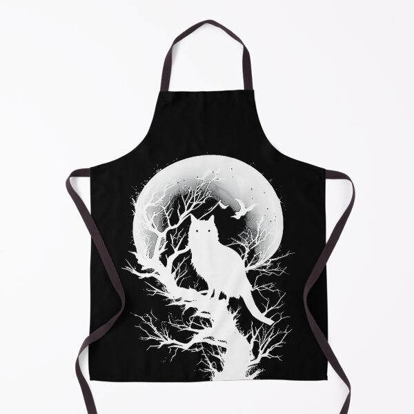 Item preview, Crowcat sitting in tree under a full moon designed and sold by Earth Nature Creations.