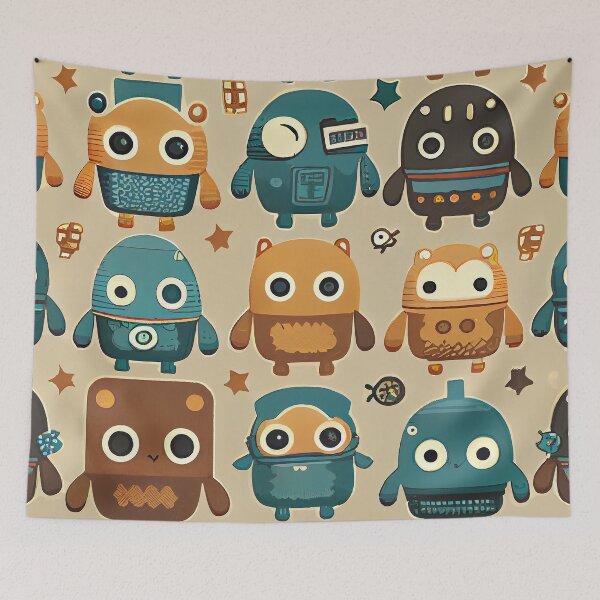 Artikelvorschau, Cute Robots Pattern entworfen und verkauft von CutePatternsRB.