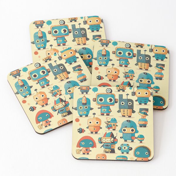 Artikelvorschau,  Cute Robots Pattern entworfen und verkauft von CutePatternsRB.