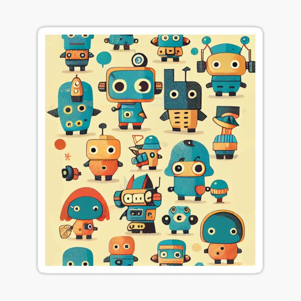 Artikelvorschau, Cute Robots Pattern entworfen und verkauft von CutePatternsRB.