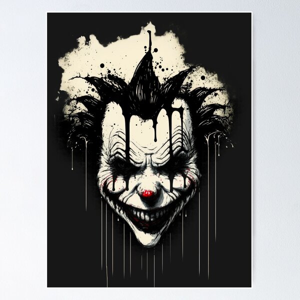 Artikelvorschau, Gruseliger Tintenclown - Scarred and Evil (Joker & Penny Inspired) entworfen und verkauft von ArtificialEye.