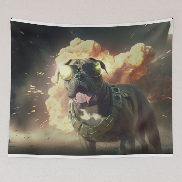 Item preview, Action Aviator Dog -walking away from an Explosion designed and sold by ArtificialEye.