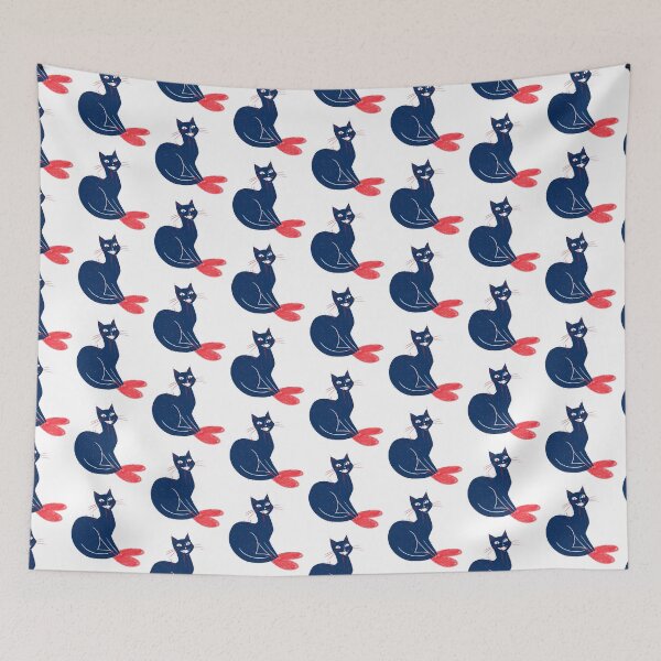 Item preview, Cute crazy blue lady cat caught a red heart designed and sold by IULIART.