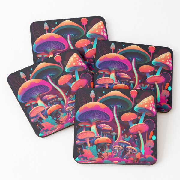 Item preview, Trippy Neon Mushrooms designed and sold by Tai Chan.