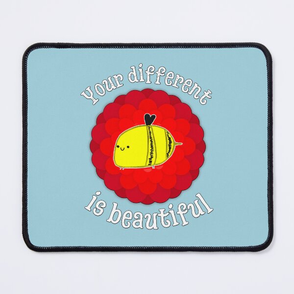 Item preview, Different Is Beautiful Cute Kawaii BumbleBee Body Acceptance Quote designed and sold by Renata illustrata.