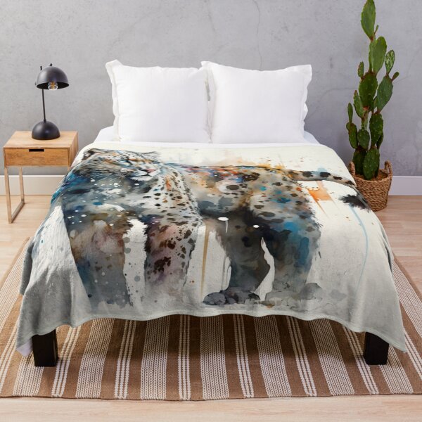 Item preview, Splash Art Snow Leopard designed and sold by wildlifezen.