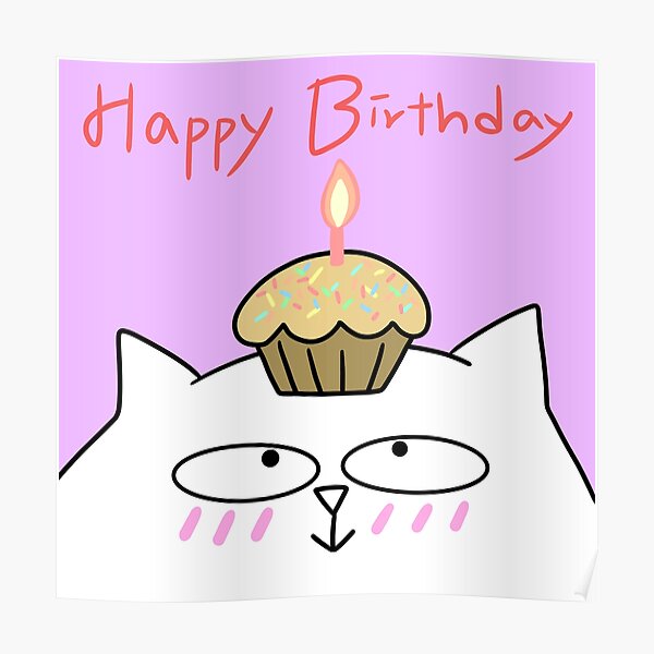 Birthday cat2 / Happy special day to you /Simple / Point in the space Poster