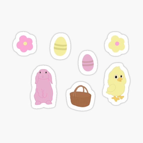 Item preview, Pink and yellow Easter (pack of 7) designed and sold by KTdoodle.
