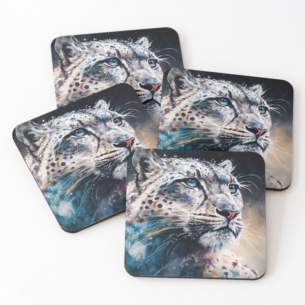 Item preview, Dreamy Snow Leopard - Snow Leopard Abstract Art - Snow Leopard Splash Art - Colorful Snow Leopard designed and sold by wildlifezen.