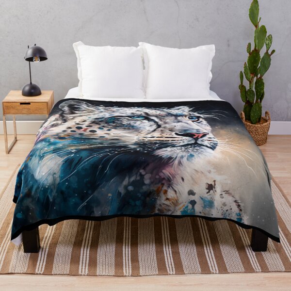 Item preview, Dreamy Snow Leopard - Snow Leopard Abstract Art - Snow Leopard Splash Art - Colorful Snow Leopard designed and sold by wildlifezen.