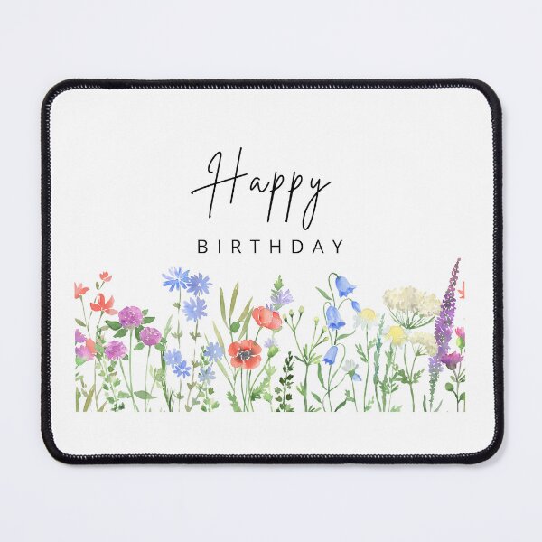Item preview, Happy Birthday with Flowers designed and sold by GoldenPaper.