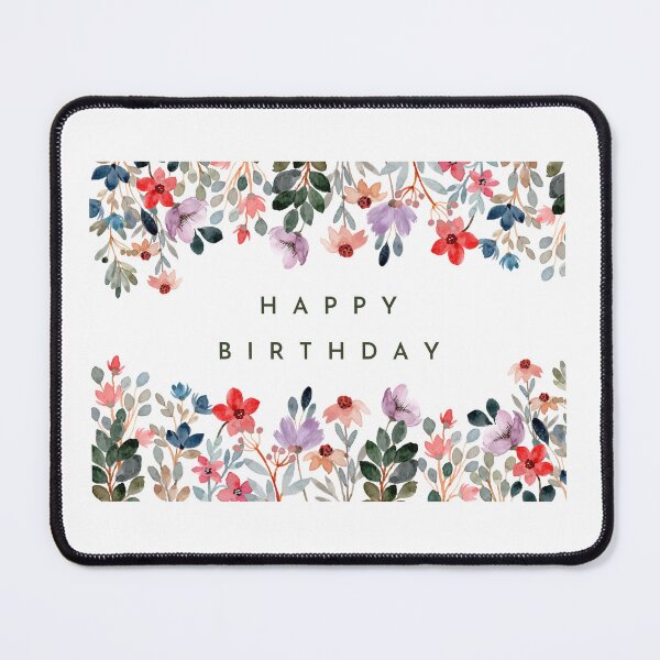 Item preview, Happy Birthday with Flowers designed and sold by GoldenPaper.