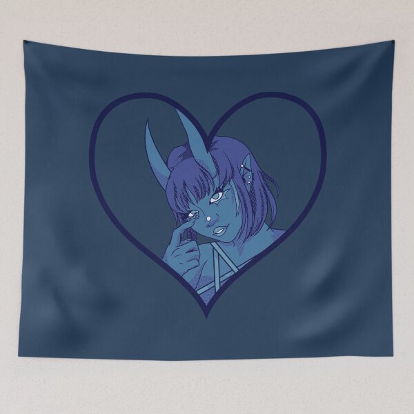 Item preview, Cute Blue Demon Heart Design designed and sold by CrowKid667.