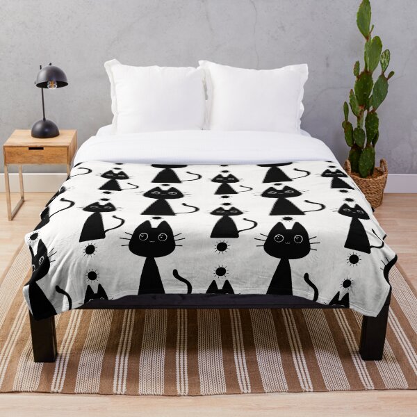 Item preview, Black Cats with Suns Pattern designed and sold by AdventuringArt.