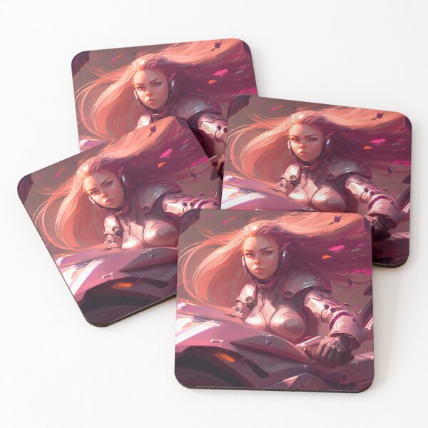 Item preview, Riding in Style: A Pink-Haired Beauty on Her Motorcycle designed and sold by oanaunciuleanu.