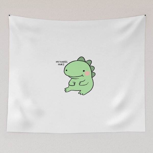 Item preview, My Knees Hurt | Cute Green Baby Dinosaur, Baby Dino Sticker designed and sold by iristocat.