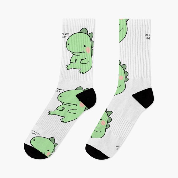 Item preview, My Knees Hurt | Cute Green Baby Dinosaur, Baby Dino Sticker designed and sold by iristocat.