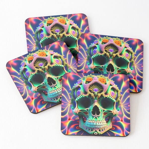 Item preview, Psychedelic Skull Flame Flaming Trippy 3D designed and sold by Anticulture.