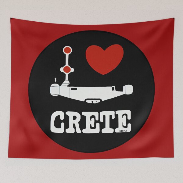 Item preview, "I Love Crete Spaceship" Show Your Love for Crete with a Unique Stylish Design designed and sold by nicpa-art.