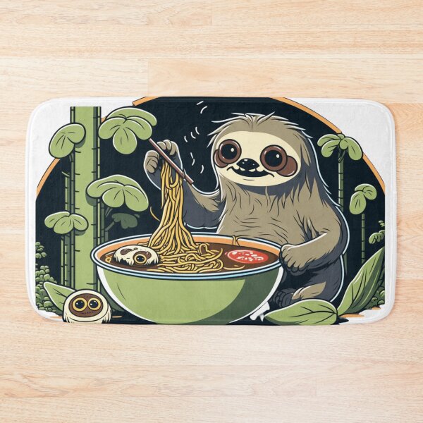 Item preview, Sloth Eating Ramen Cute Kawaii Noodles designed and sold by wildlifezen.