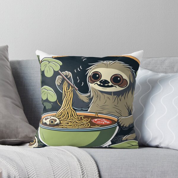 Item preview, Sloth Eating Ramen Cute Kawaii Noodles designed and sold by wildlifezen.