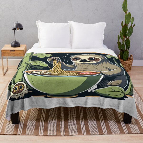 Item preview, Sloth Eating Ramen Cute Kawaii Noodles designed and sold by wildlifezen.