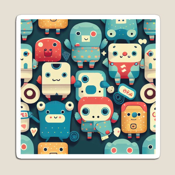 Item preview, Cute Robots Pattern designed and sold by CutePatternsRB.