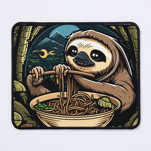 Item preview, Sloth Eating Ramen Cute Kawaii Noodles designed and sold by wildlifezen.