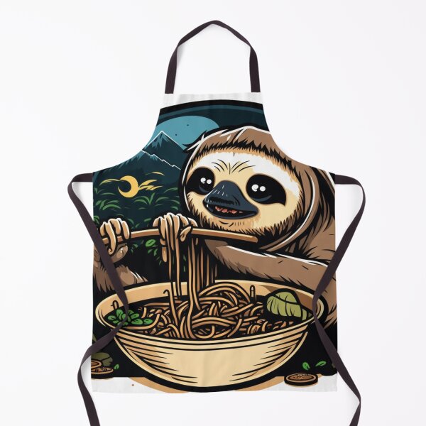 Item preview, Sloth Eating Ramen Cute Kawaii Noodles designed and sold by wildlifezen.