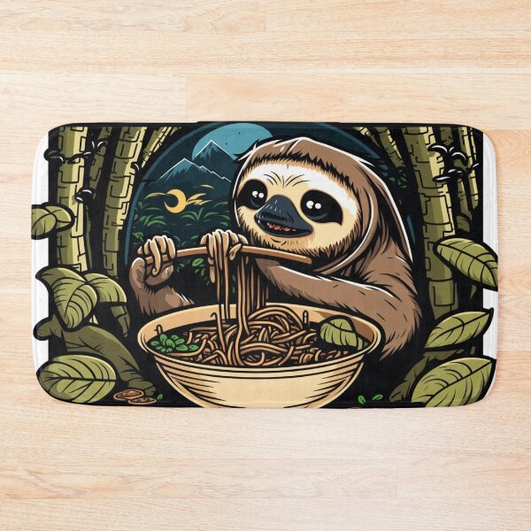 Item preview, Sloth Eating Ramen Cute Kawaii Noodles designed and sold by wildlifezen.