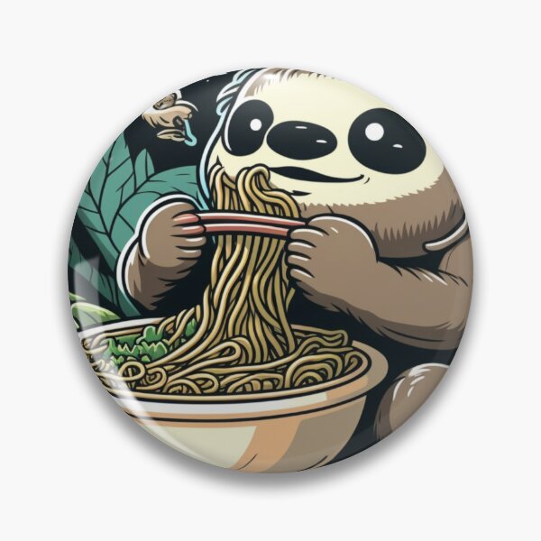 Item preview, Sloth Eating Ramen Cute Kawaii Noodles designed and sold by wildlifezen.
