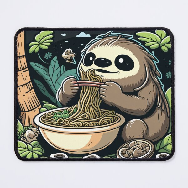 Item preview, Sloth Eating Ramen Cute Kawaii Noodles designed and sold by wildlifezen.