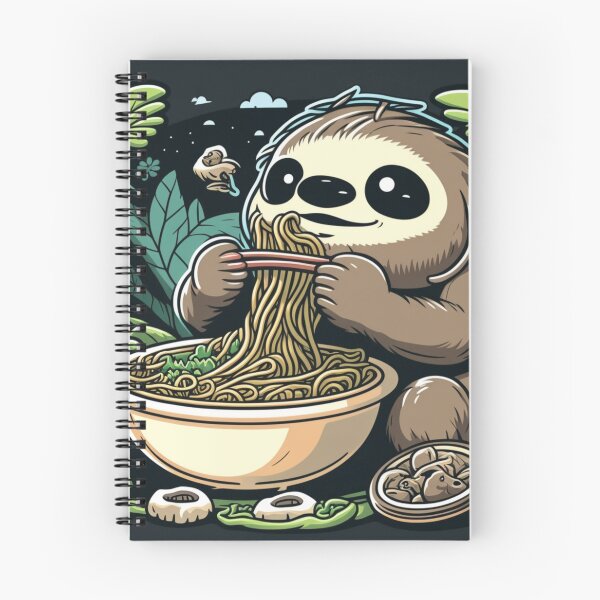 Item preview, Sloth Eating Ramen Cute Kawaii Noodles designed and sold by wildlifezen.