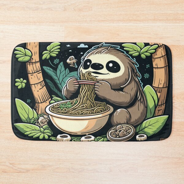 Item preview, Sloth Eating Ramen Cute Kawaii Noodles designed and sold by wildlifezen.