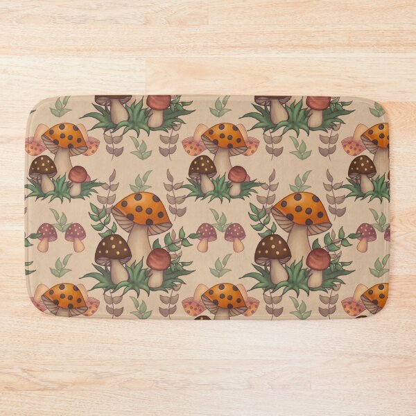 Item preview, Vintage Merry Mushroom Cottagecore Seamless Pattern designed and sold by Jenna Wing-Hu.