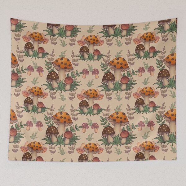 Item preview, Vintage Merry Mushroom Cottagecore Seamless Pattern designed and sold by Jenna Wing-Hu.