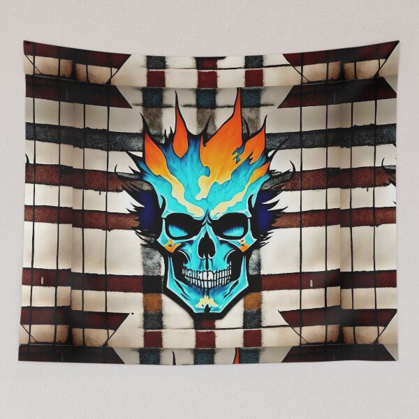 Item preview, Skull Flame Flaming Plaid BIker  designed and sold by Anticulture.