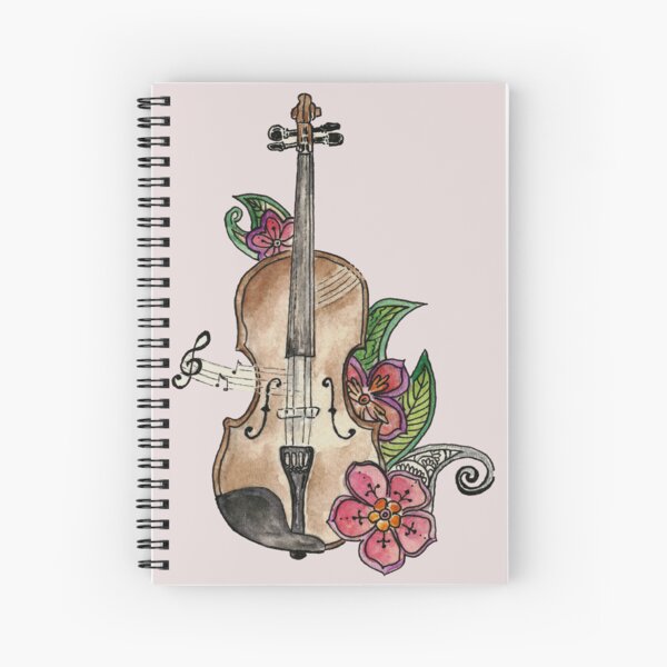 Vista previa del artículo con la obra «violín y flores», diseñado y vendido por Annie Mason Art.