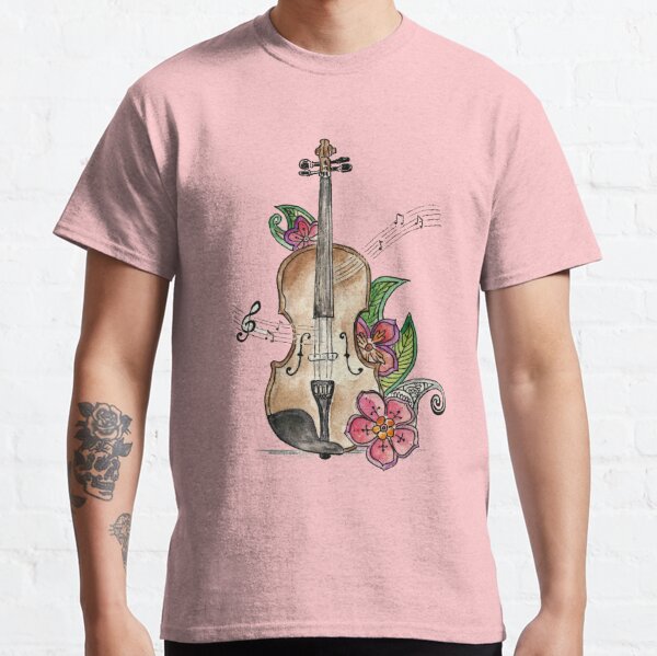 Violin and Flowers  Classic T-Shirt