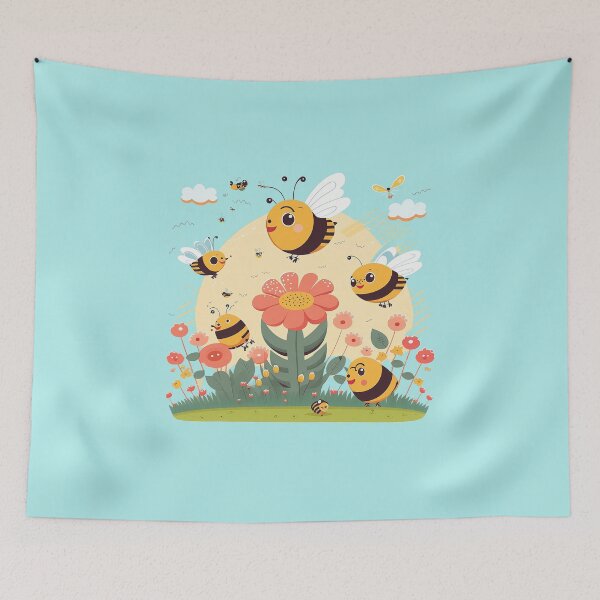 Item preview, Bustling Bees and Blooming Flowers designed and sold by Lobory.
