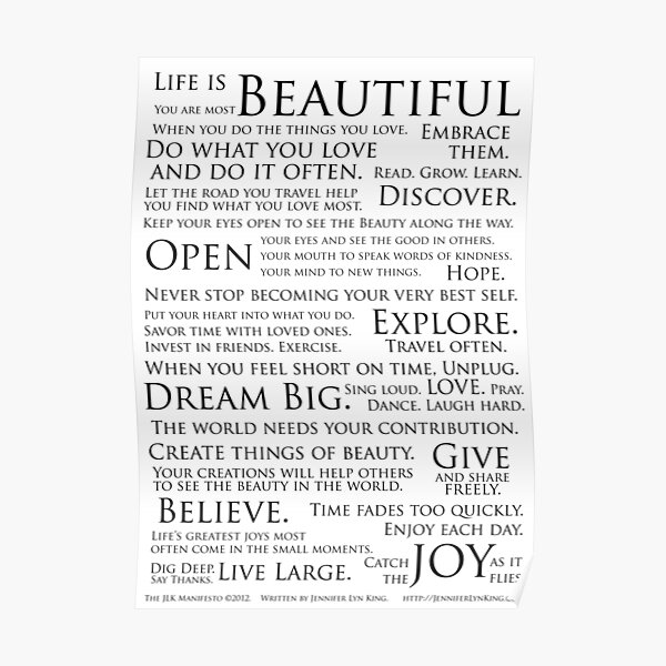 Jennifer's Manifesto Poster