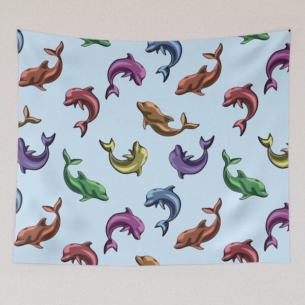 Item preview, Rainbow Minimalist Bottlenose Dolphins designed and sold by InkLayer.