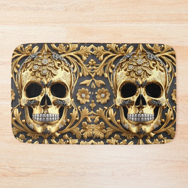Item preview, Skull Baroque 3D Jewelry Rococo Gold Bling Floral designed and sold by Anticulture.