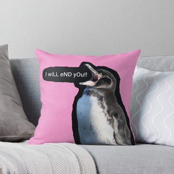 Item preview, Galapagos Penguin I will end you (Pink #F699CD background)  designed and sold by SBPenguins.