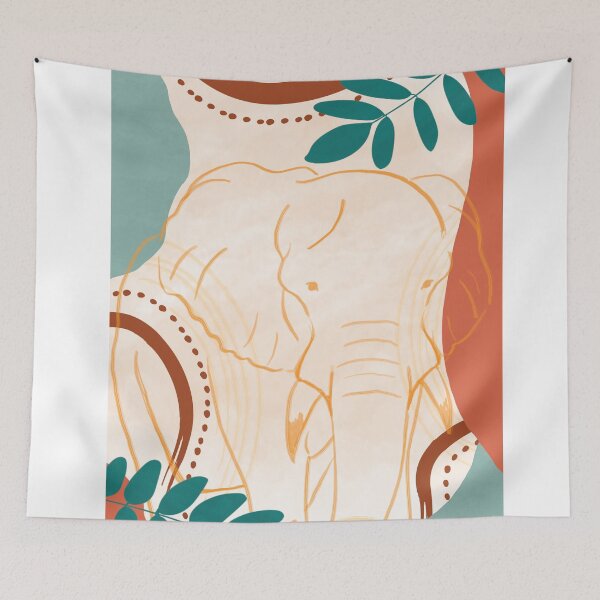 Item preview, Boho African Elephant Line Art designed and sold by kbkiwiart.